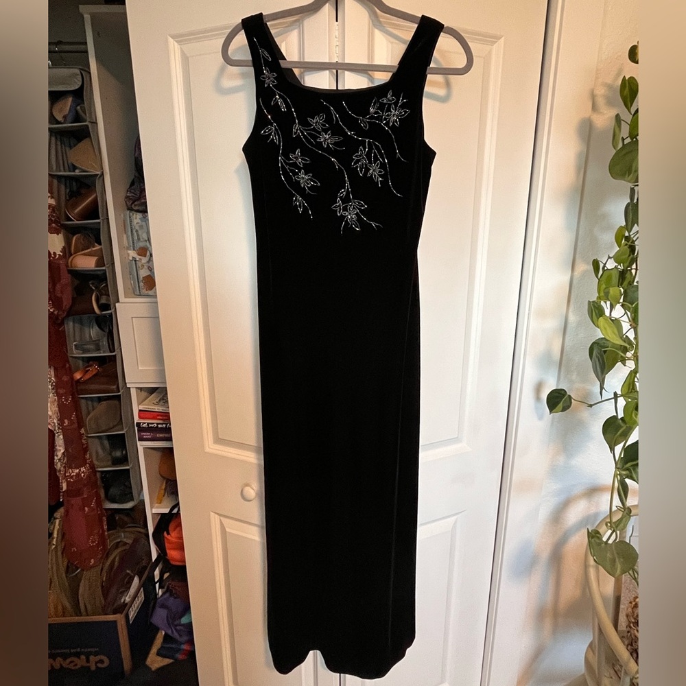Full length vintage velvet dress